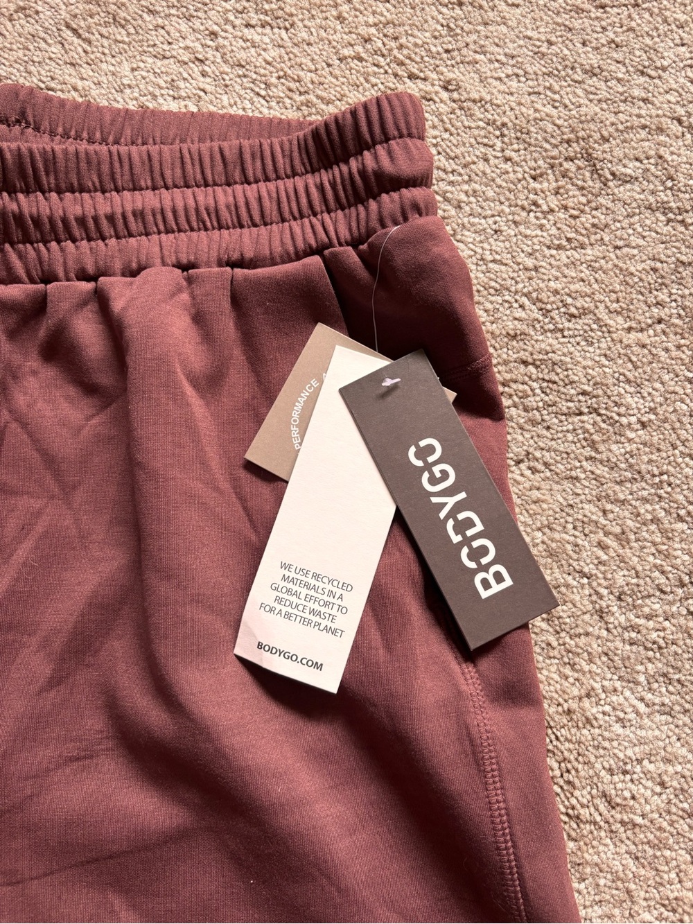 BodyGo Pull-On Drawstring Shorts - Mauve - Picture 3 of 6
